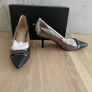 NWT Coach Bowery Mirror Gunmetal / Silver & Black 8.5